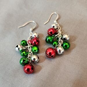 Christmas Holiday Multicolor Jingle Bell Earrings